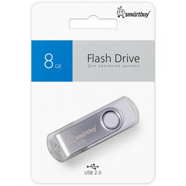 Флешка USB  8GB 2.0 SmartBuy Twist White