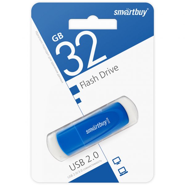 Флешка USB 32GB 2.0 SmartBuy Scout Blue