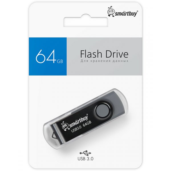 Флешка USB 64GB 3.0/3.1 SmartBuy Twist Black