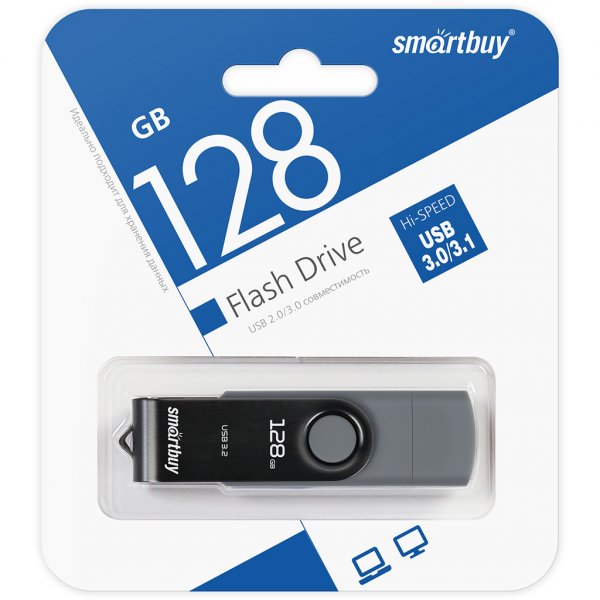 Флешка USB  128GB 3.0/3.1 SmartBuy Twist Dual Type-C/Type-A