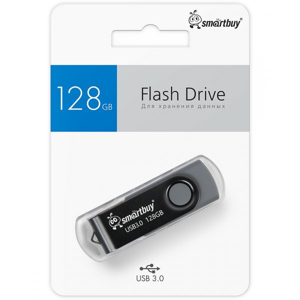 Флешка USB  128GB 3.0/3.1 SmartBuy Twist Black
