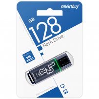 Флешка USB  128GB 3.0/3.1 SmartBuy Glossy Dark Grey