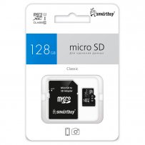 Карта памяти 128GB micro SDXC class 10 SmartBuy UHS-1 с адаптером SD