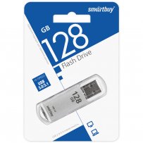Флешка USB  128GB 3.0/3.1 SmartBuy V-Cut Silver