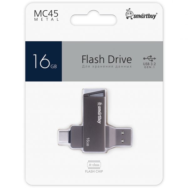 Флешка USB 16GB 3.0/3.1 SmartBuy MC45 Phantom Dual (Type-C/Type-A)