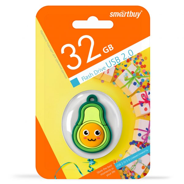 Флешка USB 32GB 2.0 SmartBuy Wild Авокадо