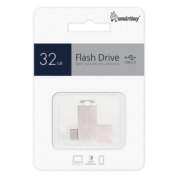 Флешка USB 32GB 2.0 SmartBuy MC25 Dual (Type-C, Type-A)