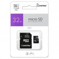 Карта памяти  32GB microSDHC class 10 SmartBuy U1 V10 для видеонаблюдения с адаптером SD