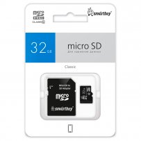 Карта памяти  32GB microSDHC class 10 SmartBuy с адаптером SD LE