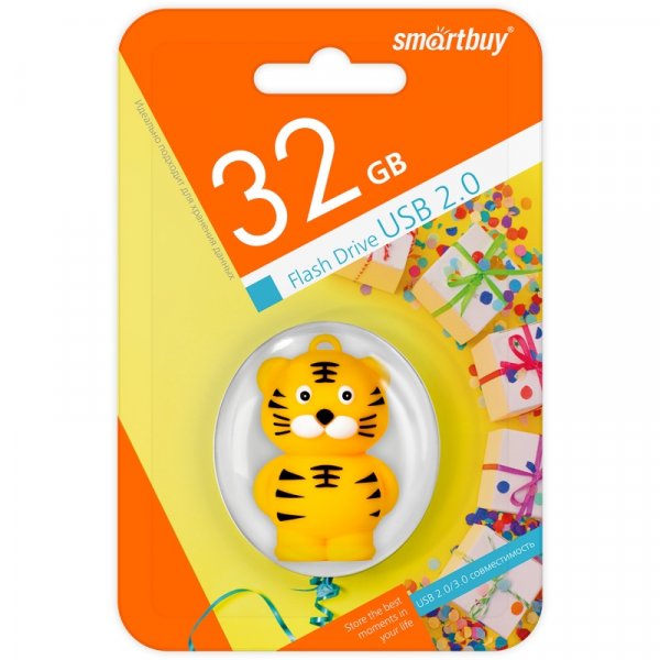 Флешка USB 32GB 2.0 SmartBuy Wild Тигр