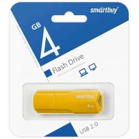 Флешка USB  4GB 2.0 SmartBuy CLUE Yellow