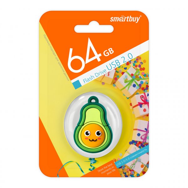 Флешка USB 64GB 2.0 SmartBuy Wild Авокадо