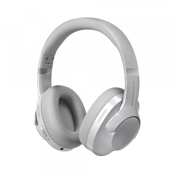 Bluetooth гарнитура (стерео) Deppa Stereo Ultra ANC/ENC, BT 5.4, 500мАч, накладная, серебро