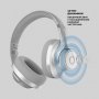Bluetooth гарнитура (стерео) Deppa Stereo Ultra ANC/ENC, BT 5.4, 500мАч, накладная, серебро