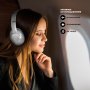 Bluetooth гарнитура (стерео) Deppa Stereo Ultra ANC/ENC, BT 5.4, 500мАч, накладная, серебро