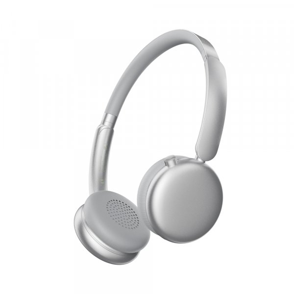 Bluetooth гарнитура (стерео) Deppa Stereo Light ANC/ENC, BT 5.4, 300мАч, накладная, серебристый