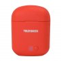 Bluetooth гарнитура (стерео)  TWS Telefunken TF-1000B, красный