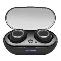 Bluetooth гарнитура (стерео)  TWS Telefunken TF-1101B, чёрн/серебристый