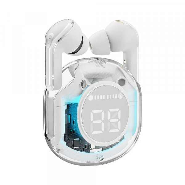 Bluetooth гарнитура (стерео)  TWS AXXA AB-04, BT 5.3, 250 мАч, LED, белый