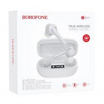 Bluetooth гарнитура (стерео)  TWS Borofone BW11, белый