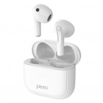 Bluetooth гарнитура (стерео)  TWS PERO TWS02 COMFORT, белый