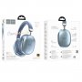 Bluetooth гарнитура (стерео) Hoco W35 Max Joy (v. 5.3), полноразмерная, TF, AUX, голубой