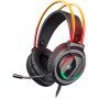 Гарнитура полноразмерная игровая Defender Flame, RGB подсветка, USB + 2*3.5 Jack, кабель 2 м, чёрный