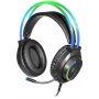 Гарнитура полноразмерная игровая Defender Flame, RGB подсветка, USB + 2*3.5 Jack, кабель 2 м, чёрный