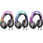 Гарнитура полноразмерная игровая Defender Flame, RGB подсветка, USB + 2*3.5 Jack, кабель 2 м, чёрный