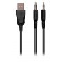 Гарнитура полноразмерная игровая Defender Flame, RGB подсветка, USB + 2*3.5 Jack, кабель 2 м, чёрный