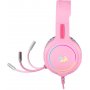 Гарнитура полноразмерная игровая Redragon Mento, RGB, USB + 2 х Jack 3.5, кабель 1.8 м, розовый