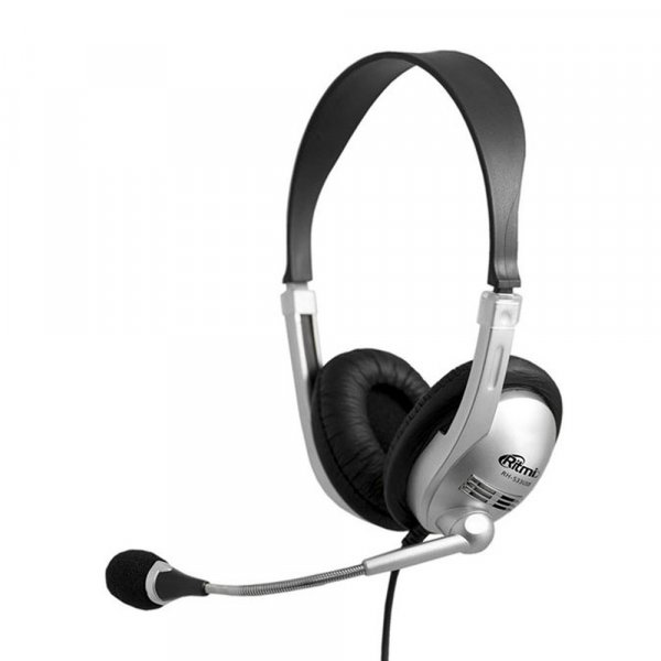 Гарнитура накладная Ritmix RH-533, USB, серебристый
