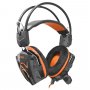 Гарнитура полноразмерная игровая SmartBuy SBHG-1100 RUSH SNAKE, 40мм, амбюшюры велюр, черн/оранж