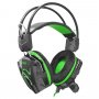 Гарнитура полноразмерная игровая SmartBuy SBHG-1200 RUSH SNAKE, 40мм, амбюшюры велюр, черн/зеленая