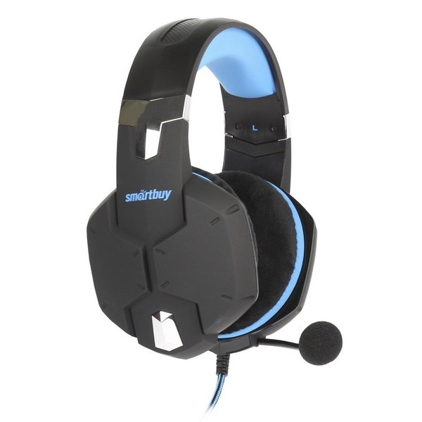 Гарнитура полноразмерная игровая SmartBuy SBHG-2000 RUSH VIPER, 50мм, амбюшюры велюр, черн/син