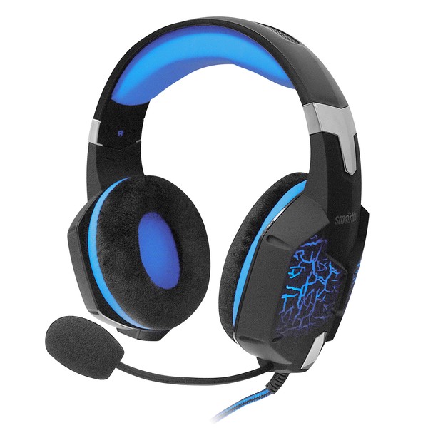 Гарнитура полноразмерная игровая SmartBuy SBHG-3000 RUSH TAIPAN, 50мм, амбюшюры велюр, 7.1 черн/син