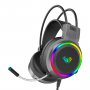 Гарнитура полноразмерная игровая AULA S608, 2 х 3.5 Jack + USB, RGB подсветка, чёрный