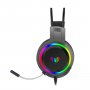Гарнитура полноразмерная игровая AULA S608, 2 х 3.5 Jack + USB, RGB подсветка, чёрный
