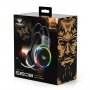 Гарнитура полноразмерная игровая AULA S608, 2 х 3.5 Jack + USB, RGB подсветка, чёрный