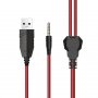 Гарнитура полноразмерная Hoco W105, 3.5 Jack + USB, кабель 2м, красный