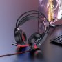 Гарнитура полноразмерная Hoco W105, 3.5 Jack + USB, кабель 2м, красный