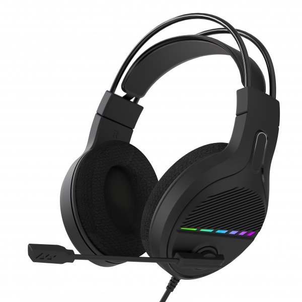 Гарнитура полноразмерная игровая Perfeo RGF AIR, разъём 3.5 м (4 pin) и USB (LED), переходник, 1.8м