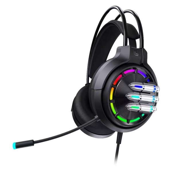Гарнитура полноразмерная игровая SmartBuy SBHG-9800 GUNNER, подсветка, 40мм, 1.8м, 2 х 3,5+USB