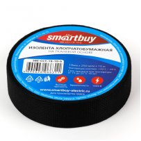 Изолента Smartbuy 0,25 х 19 мм, 10 м, хлопчатобумажная, чёрная