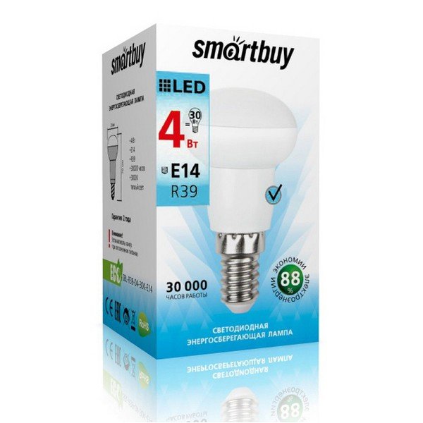 Лампа светодиодная R39 E14 4W 4000K Smartbuy