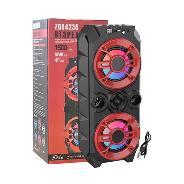 Колонка Bluetooth ZQS-4237, 10Вт, (BT/TF/USB/AUX/FM/TWS/микрофон) (12)