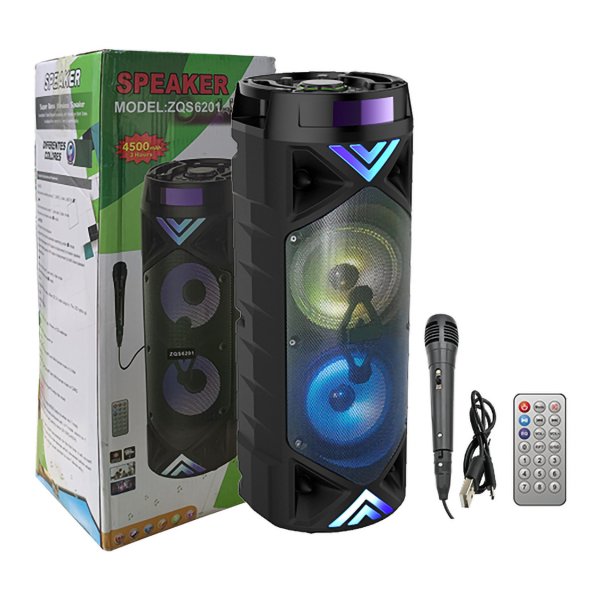Колонка Bluetooth ZQS-6201, 30Вт, BT/TF/USB/AUX/FM/TWS/микрофон (4)