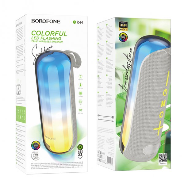 Колонка Bluetooth Borofone BR44, 10Вт, серый