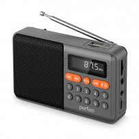 PF_D0576 Perfeo радиоприемник цифровой Турист FM 87.5-108мГц/MP3/ питание USB или 18650/ серый