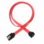 Кабель GoPower Sata (M) - Sata (M) 0.5м, Premium Zip-Lock c подвесом, ver. 3.0, силиконовый красный